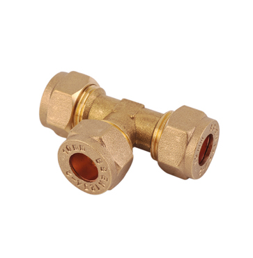 Equal Tee C x C x C Brass Compression Fittings