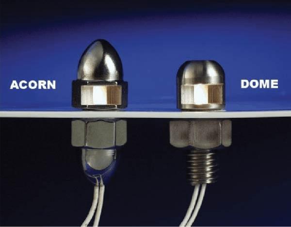Lite'n-boltz Dome -(2 Lighted Bolts & 2 S/s Bolts - Satin Finish